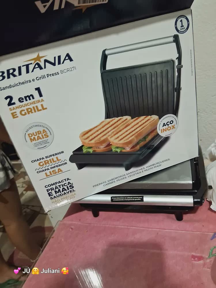 foto de Sanduicheira elétrica Britânia Press BGR27I cor preto inox