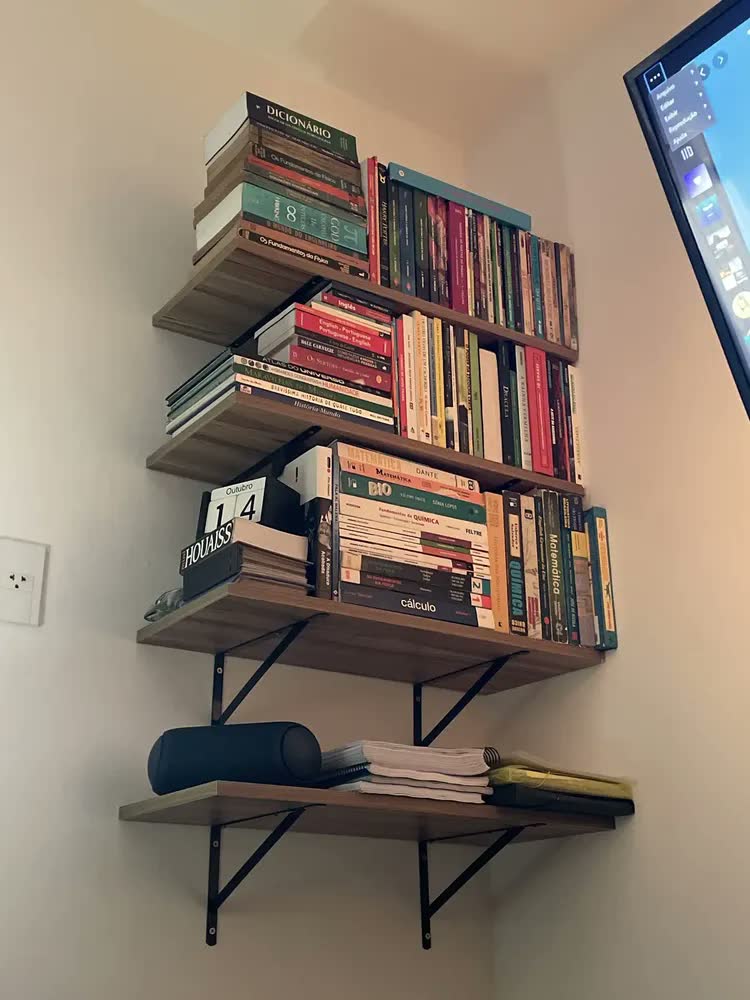foto de 4x Mão Francesa 30cm Acompanha Kit De Parafuso E Bucha Preta