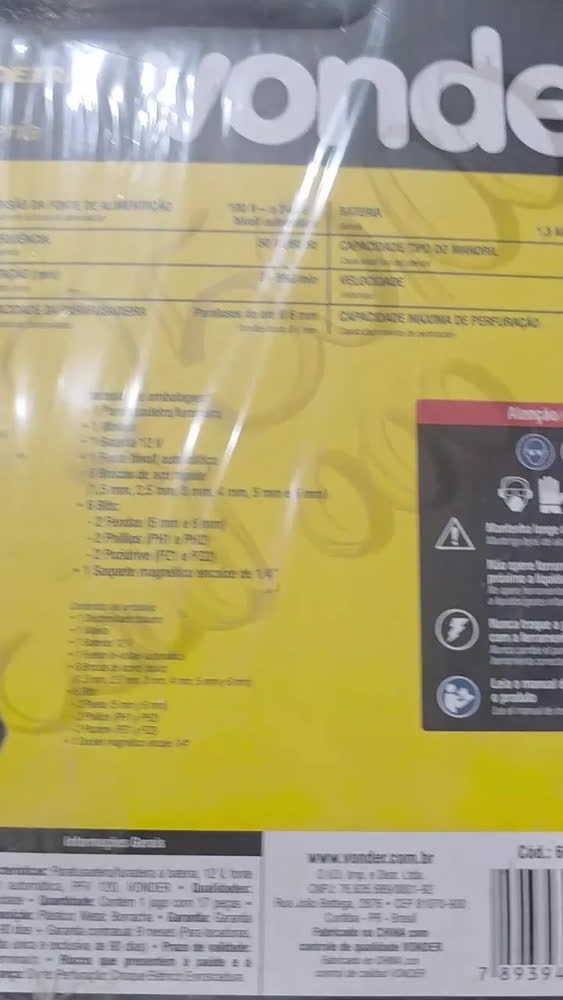 foto de Parafusadeira/furadeira Vonder Bateria 12v Fonte Bivolt Pfv120 Cor Amarelo