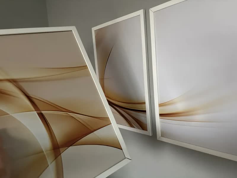 foto de Quadro Decorativo Abstrato Traços Marrom Moderno Sala Quarto