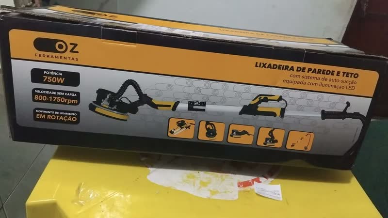 foto de Lixadeira De Parede, Teto E Drywall Profissional Com Led Cor Preto Frequência 60Hz