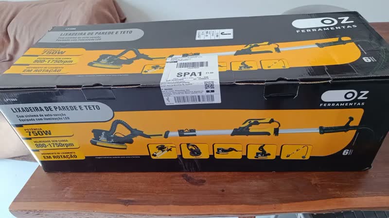 foto de Lixadeira De Parede, Teto E Drywall Profissional Com Led Cor Preto Frequência 60Hz