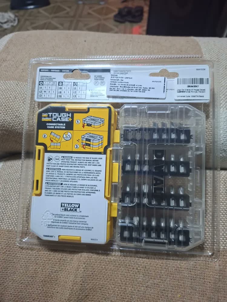 foto de Jogo de Bits e Pontas para Parafusar DeWALT DW2163 37 Peças com Estojo