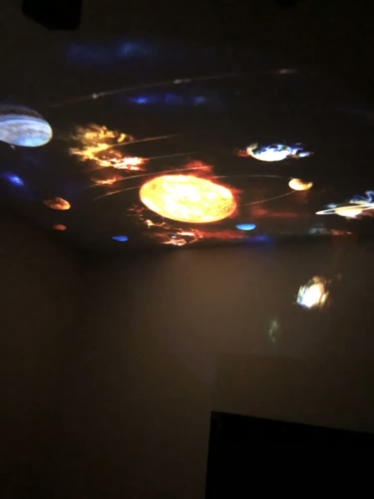 foto de Luminária Abajur Globo Galaxy Rotativa Criança Quarto Ws5807 Cor da cúpula Preto Cor da estrutura Branco