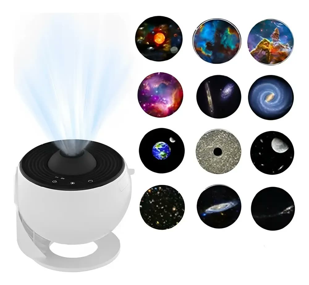 Luminária Abajur Globo Galaxy Rotativa Criança Quarto Ws5807 Cor da cúpula Preto Cor da estrutura Branco