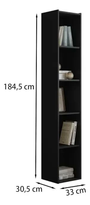 Estante Livreiro Com Prateleiras Janaína Preto - Ajl Móveis
