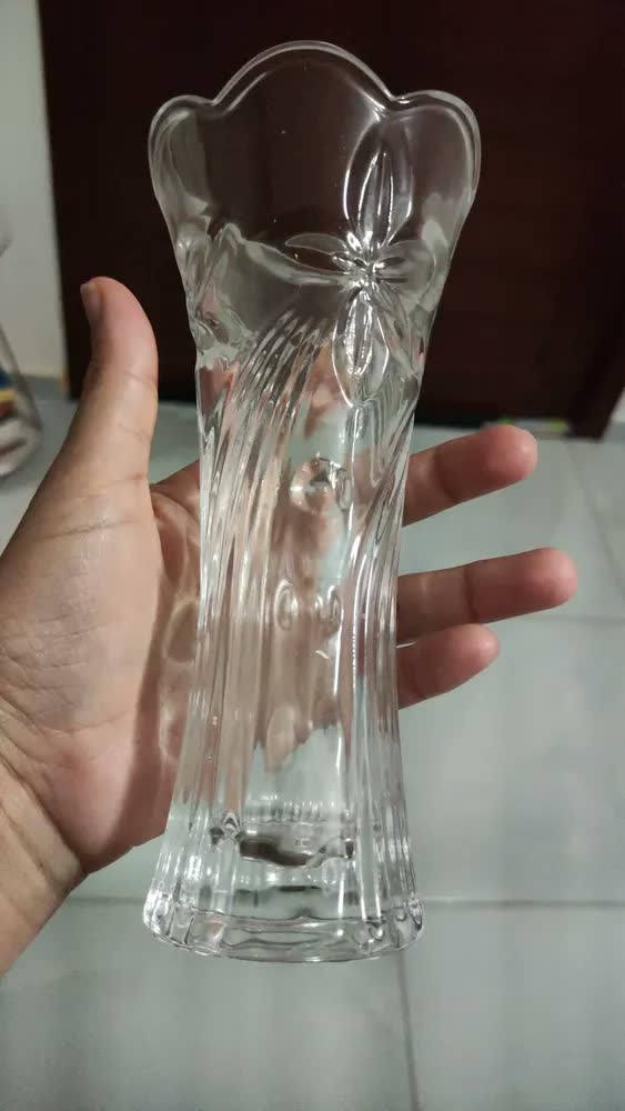 foto de Vaso De Vidro Rong Shan 18x10cm De Ø Na Caixa Cor Transparente