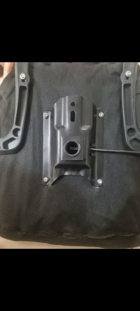 foto de Flange Escritex para Cadeira Escritório Begônia 17x14,5 Aço Inox Preta