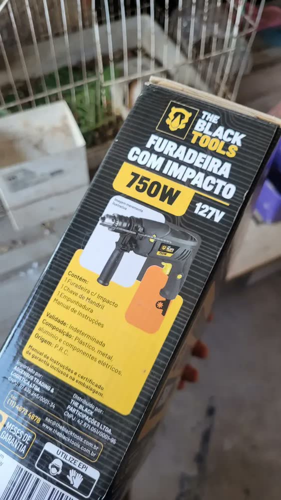 foto de Furadeira De Impacto Profissional 1/2 Pol 13mm 750w Tbf750 Função Reversa Controle de Velocidade 220V The Black Tools