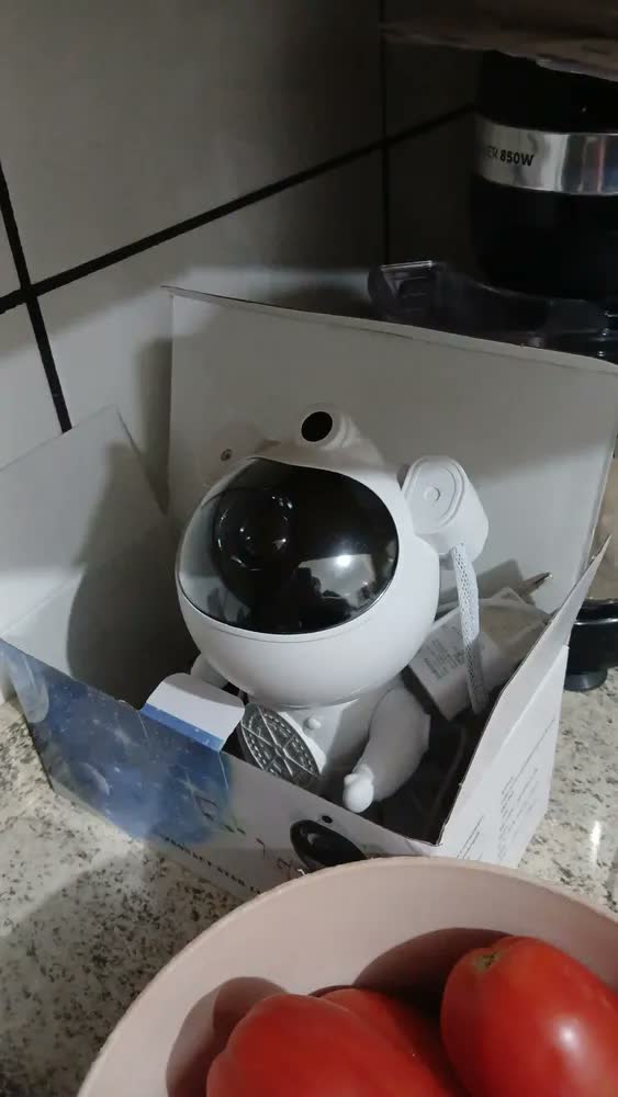 foto de Projetor Estrelas Galaxia Nebulosa Astronauta Som Bluetooth Cor Da Estrutura Branco Tedy cc