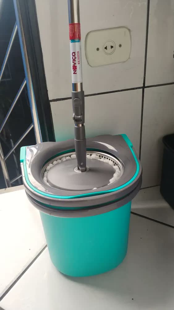 foto de Mop Duas Águas Com Cesto De Inox 17 Litros Noviça Cor Verde-escuro