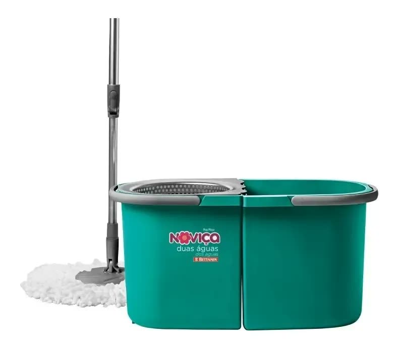 Mop Duas Águas Com Cesto De Inox 17 Litros Noviça Cor Verde-escuro