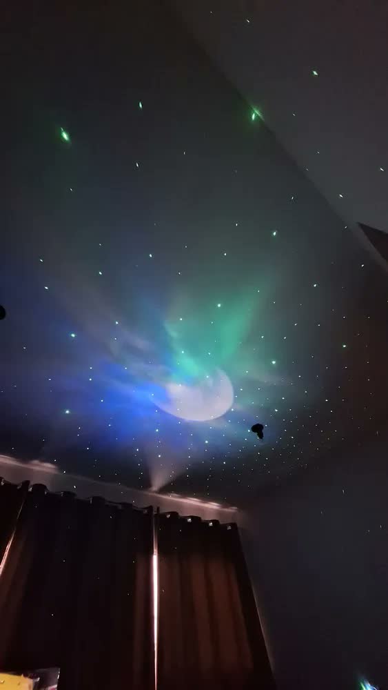 foto de Projetor Astronauta Lua Galaxia Infantil Abajur Led Menino Cor da cúpula Preto Cor da estrutura Branco