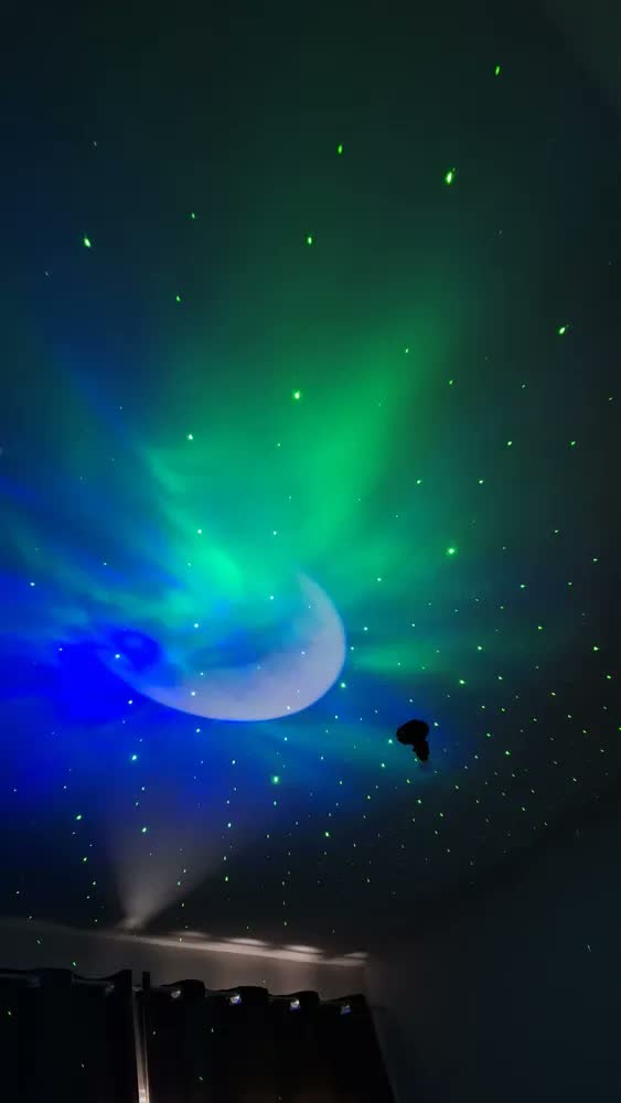 foto de Projetor Astronauta Lua Galaxia Infantil Abajur Led Menino Cor da cúpula Preto Cor da estrutura Branco