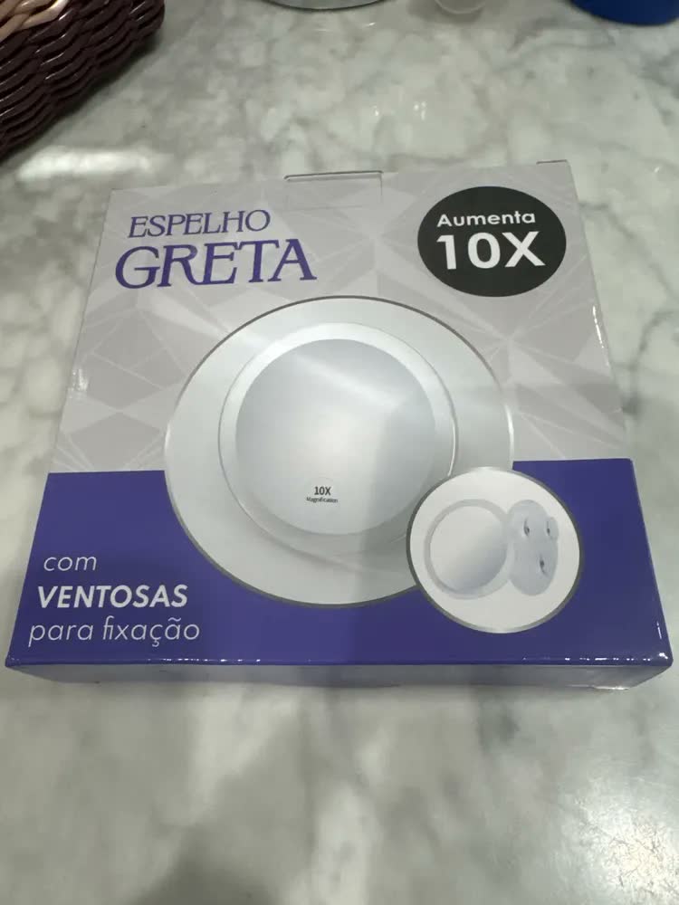 foto de Espelho Aumento 10x Zoom Com Ventosas Fixadoras Mr-02 Klass Vough Cor da moldura Branco