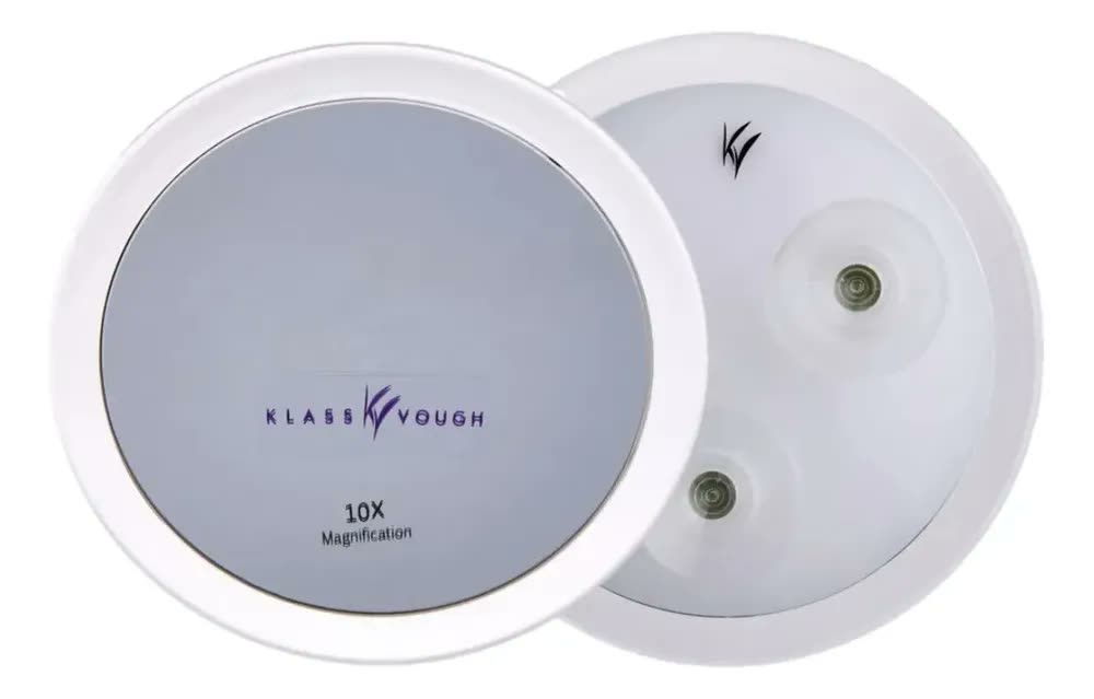 foto de Espelho Aumento 10x Zoom Com Ventosas Fixadoras Mr-02 Klass Vough Cor da moldura Branco