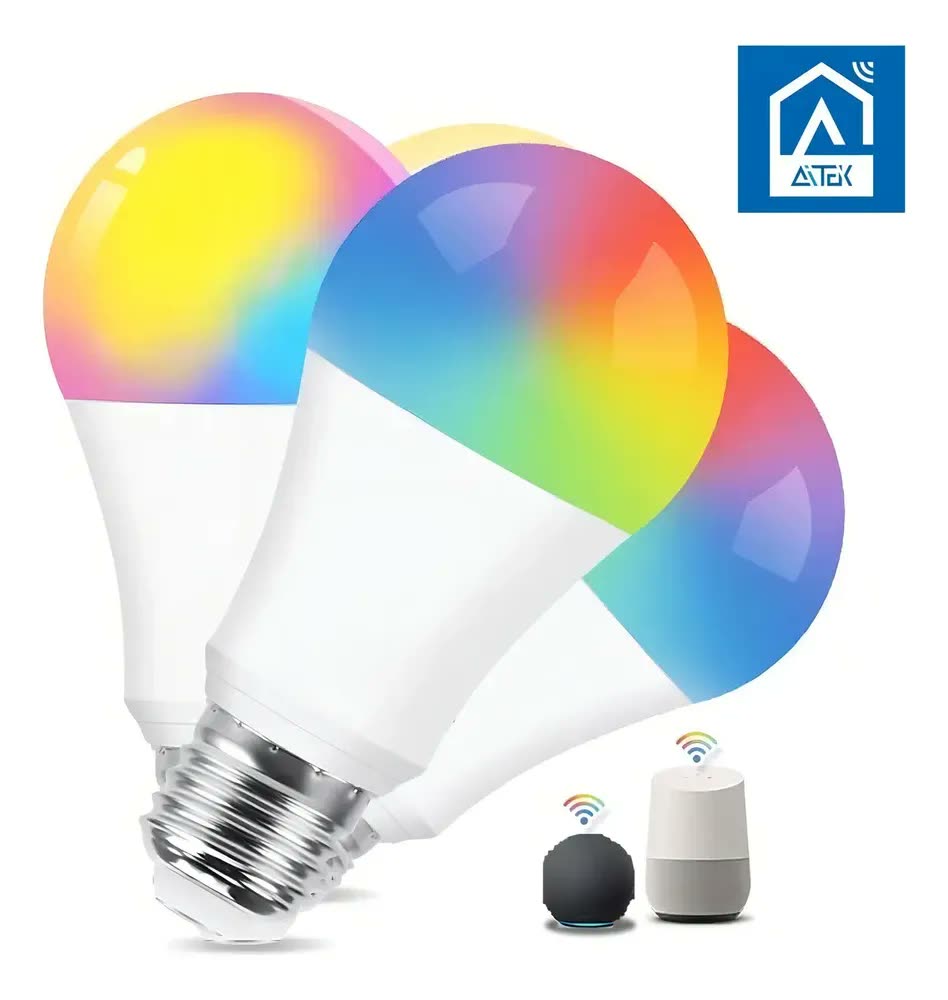 Lâmpada Inteligente Aitek Alpha-800 RGB 9W 810 Lumens Wi-Fi Alexa E27