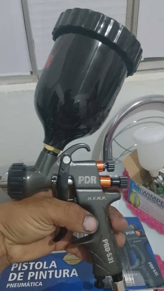 foto de Pistola De Pintura Hvmp Pdr Pro-531p Bico 1,2mm 600ml P31p