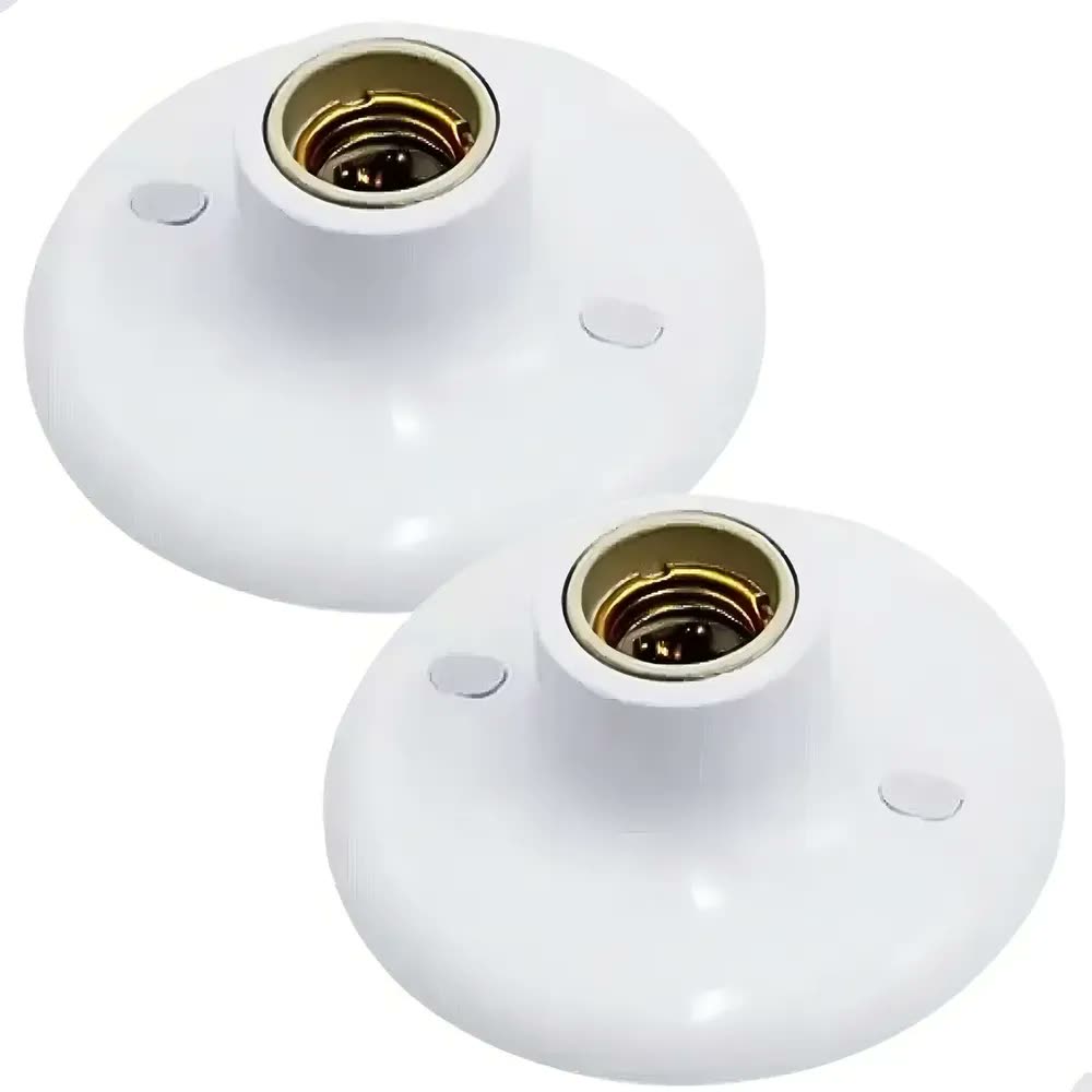 foto de 2 Plafon Simples Suporte Lâmpadas Bocal Cerâmico E27