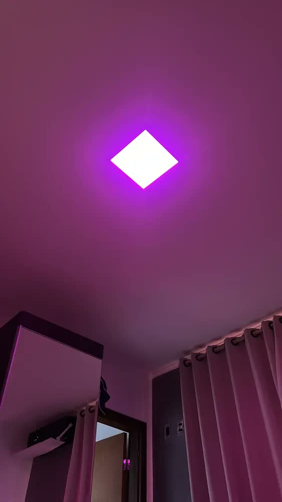 foto de Ekaza Painel Led Inteligente Wifi 24w Rgb Embutir Quadrado Branco