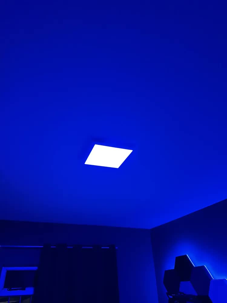 foto de Ekaza Painel Led Inteligente Wifi 24w Rgb Embutir Quadrado Branco