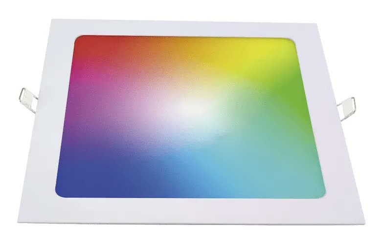 Ekaza Painel Led Inteligente Wifi 24w Rgb Embutir Quadrado Branco