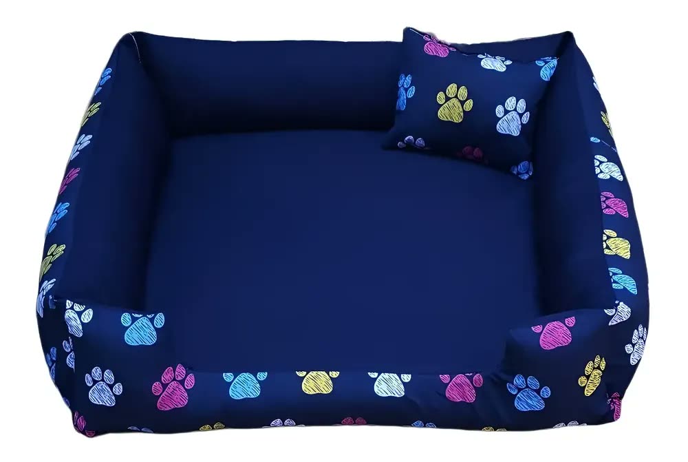 Cama Para Cachorro Grande 70x70 Azul-marinho Gv Enxovais Com Zíper