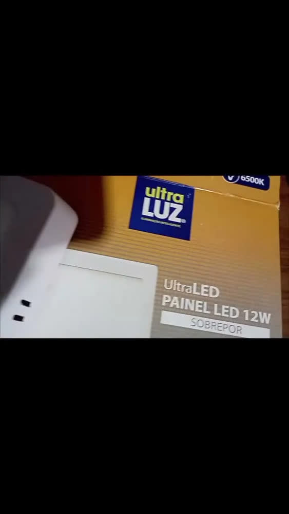 foto de Painel Plafon Luminária Led Sobrepor Quadrado 12w 6500k Cor Branco Bivolt