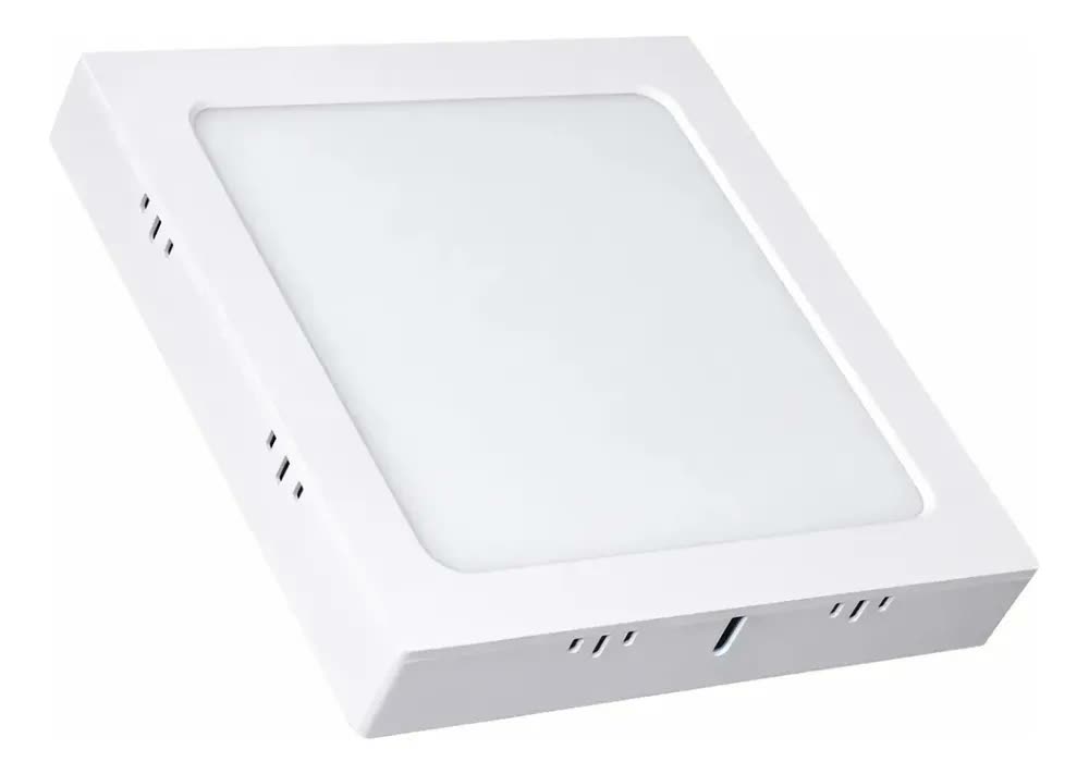 Painel Plafon Luminária Led Sobrepor Quadrado 12w 6500k Cor Branco Bivolt