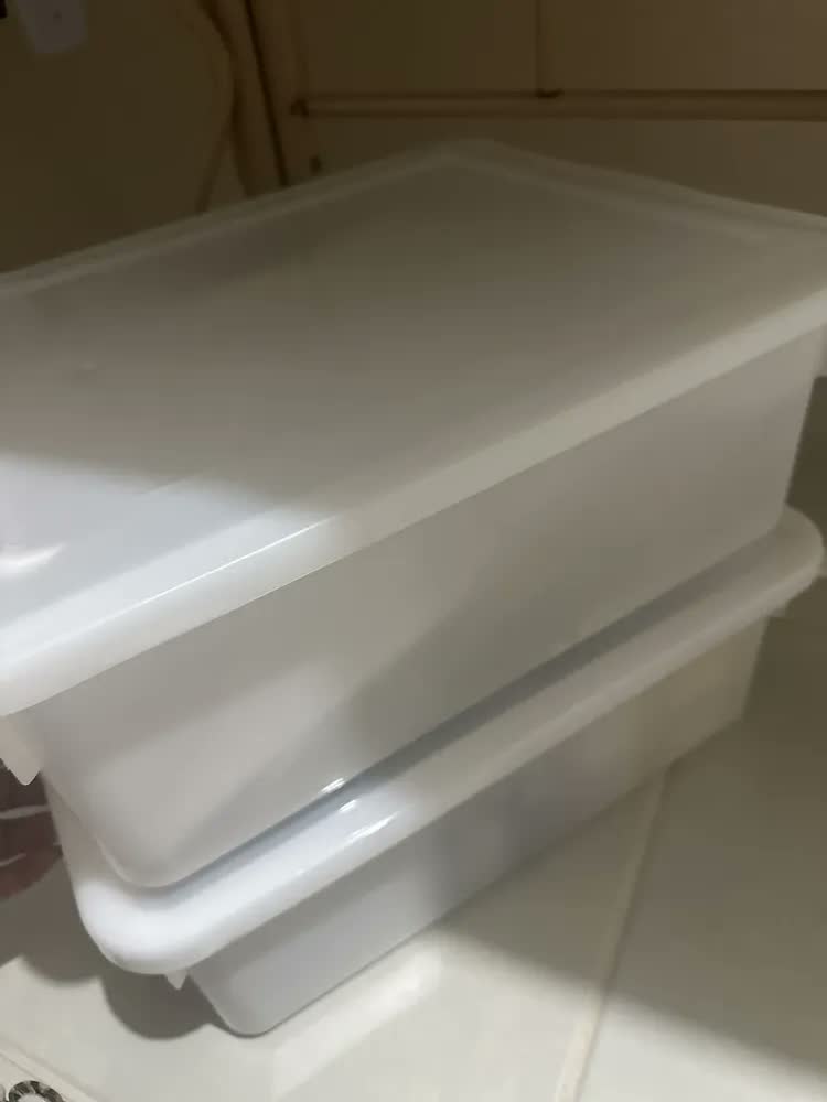 foto de Kit 2 Caixas Organizadoras Plástico Tampa Branca 16,5L Pleion