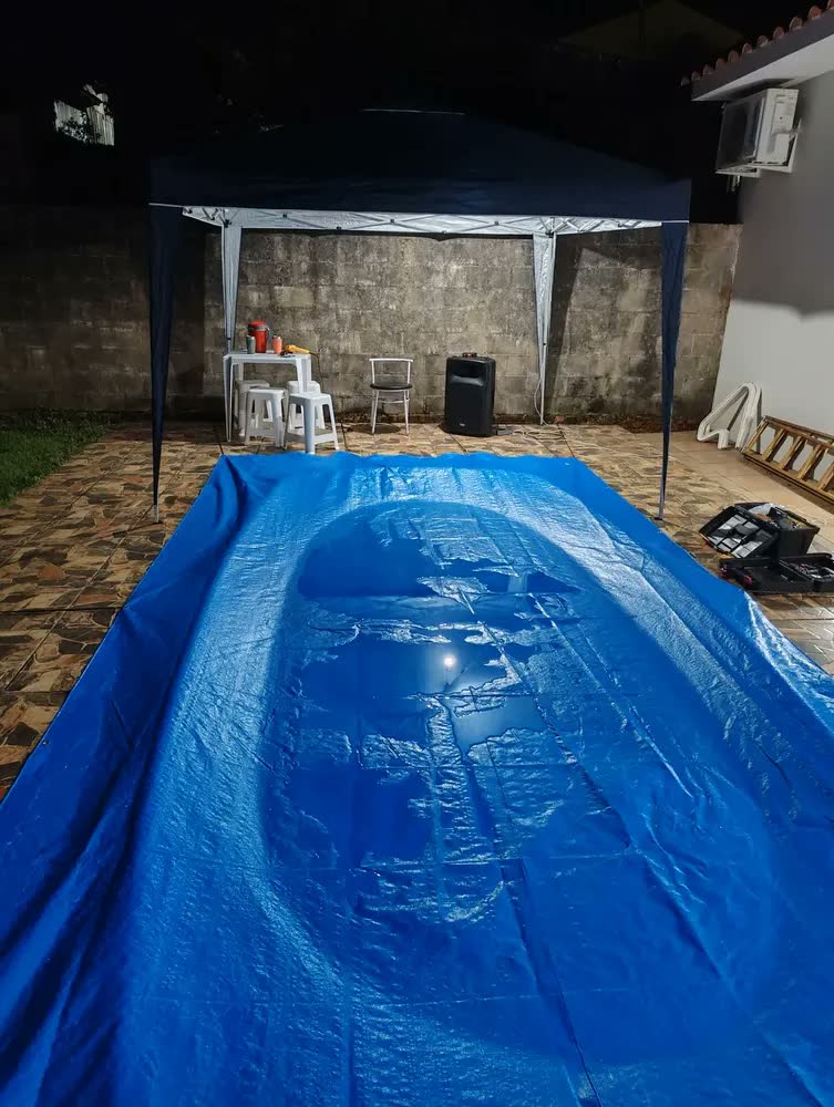 foto de Tenda Sanfonada Gazebo 3x3m Barraca Ar Livre - X-Flex Oxford Azul Mor
