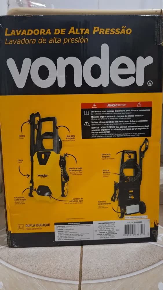 foto de Lavadora De Alta Pressão Lav2000 Vonder Cor Amarelo Frequência 60Hz