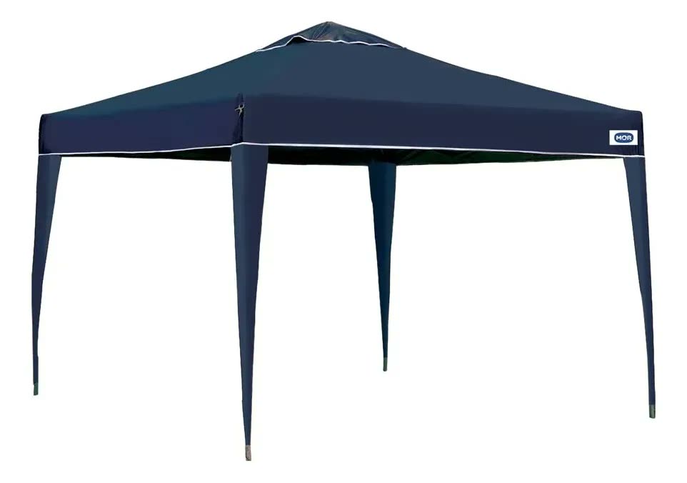 Tenda Gazebo 3x3 Mor X-Flex Sanfonada Oxford Silvercoating Azul-Escuro para Praia, Camping, Jardim, Eventos e Feira Desmontável