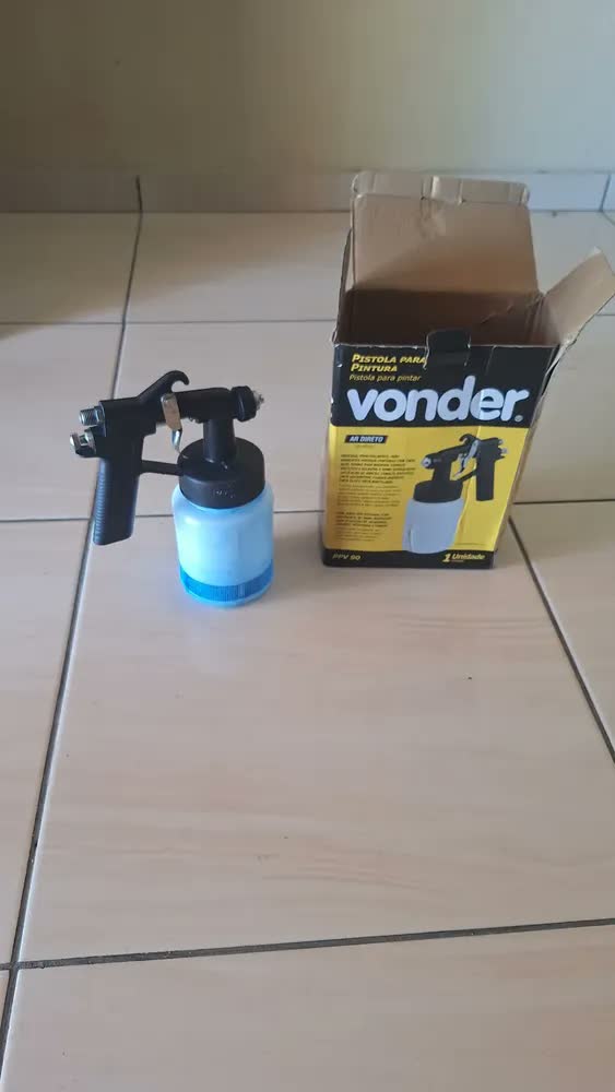 foto de Pistola De Pintura C/ Caneca Plástica Ar Direto Ppv90 Vonder