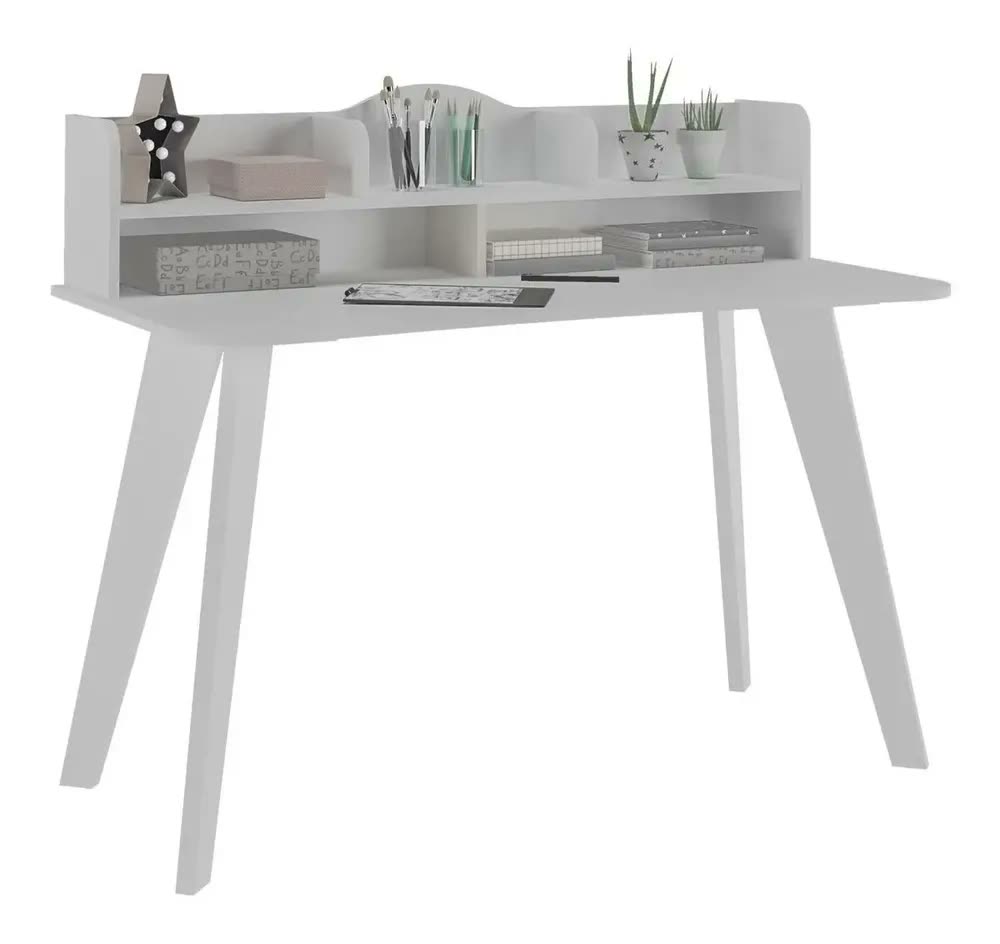 Escrivaninha Pé Palito Sofia Artely 120cm Com Nicho Mesa Estudo Office