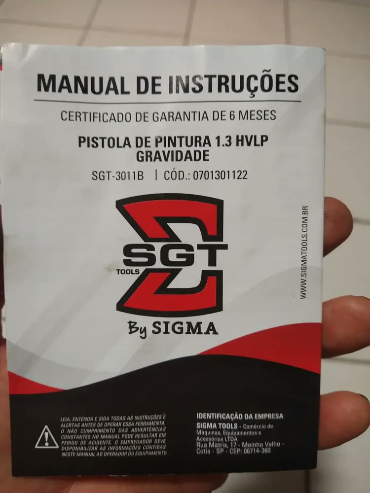 foto de Pistola De Pintura Pneumática Bico 1.3 600ml Sgt3011b