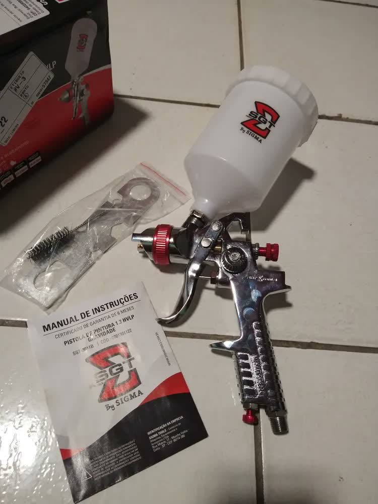 foto de Pistola De Pintura Pneumática Bico 1.3 600ml Sgt3011b