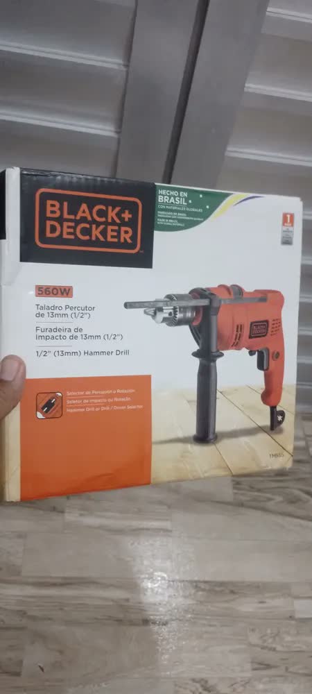 foto de Furadeira Impacto 1/2 Martelete Reversível 560w B&d Cor Laranja