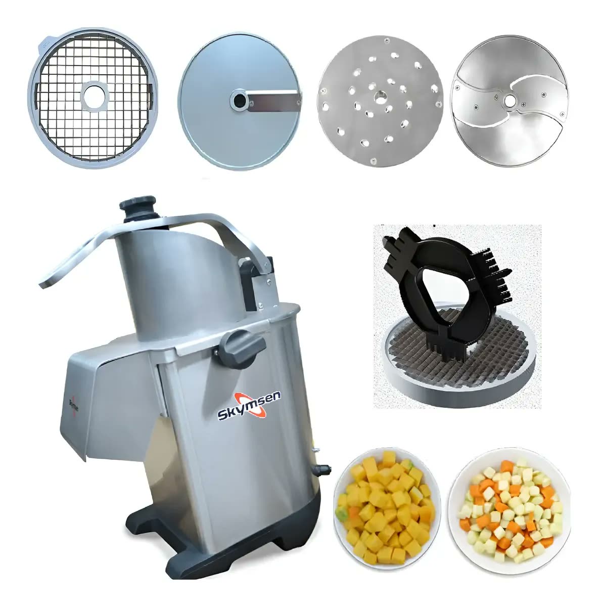 Processador Alimentos Faz Cubo Skymsen Pa-7 Pró Com 12discos
