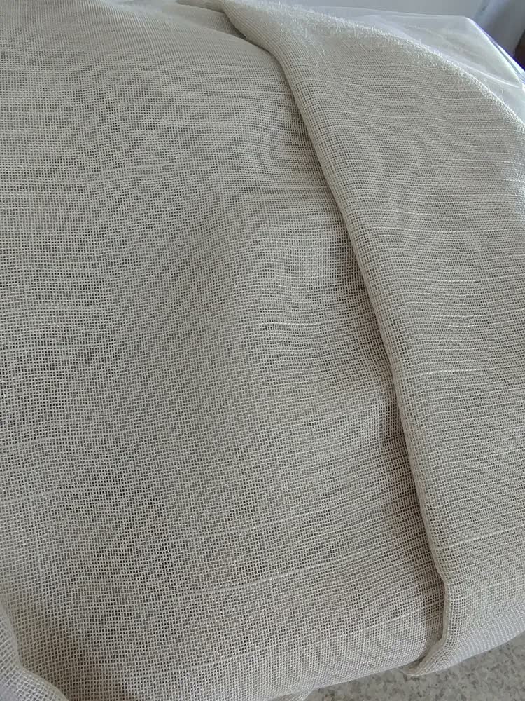foto de Cortina Voil Linho C/ Forro Microfibra 4,00x2,60 Quarto Sala Cor Palha