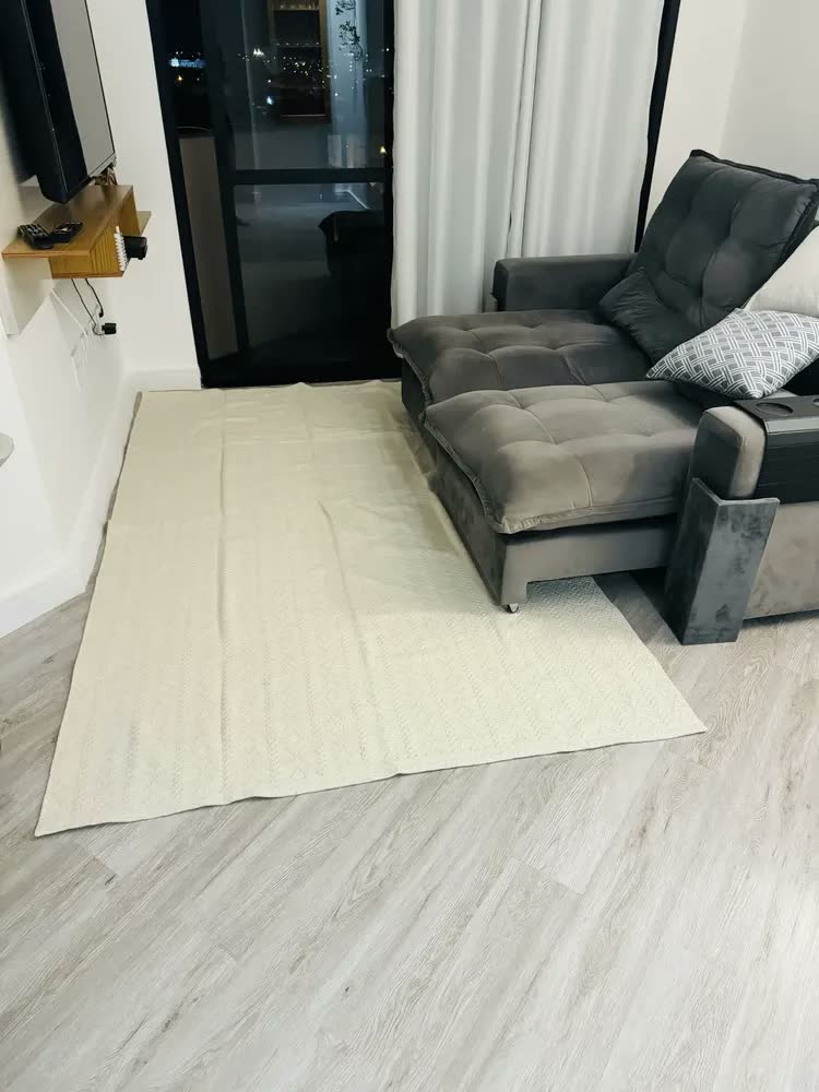 foto de Tapete Sala Mandacaru Algodão Conforto e beleza Prático Pode ser lavado na máquina 1,50 x 2,00 + Brinde Tendência