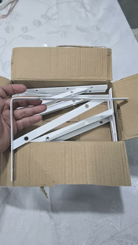foto de 12x Suporte Mão Francesa Cantoneira Prateleira 25cm - C/ Kit Cor Branco