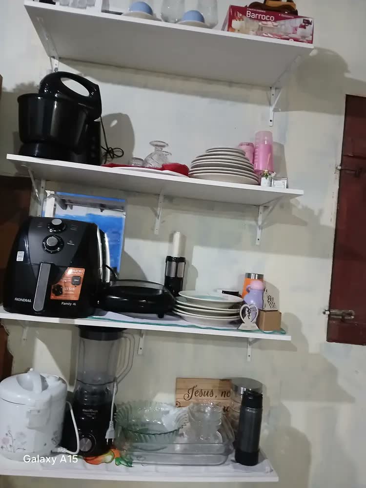 foto de 12x Suporte Mão Francesa Cantoneira Prateleira 25cm - C/ Kit Cor Branco