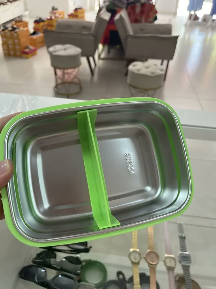 foto de Lancheira Bento Box Inox Antivazamento Bubazoo Dino Buba