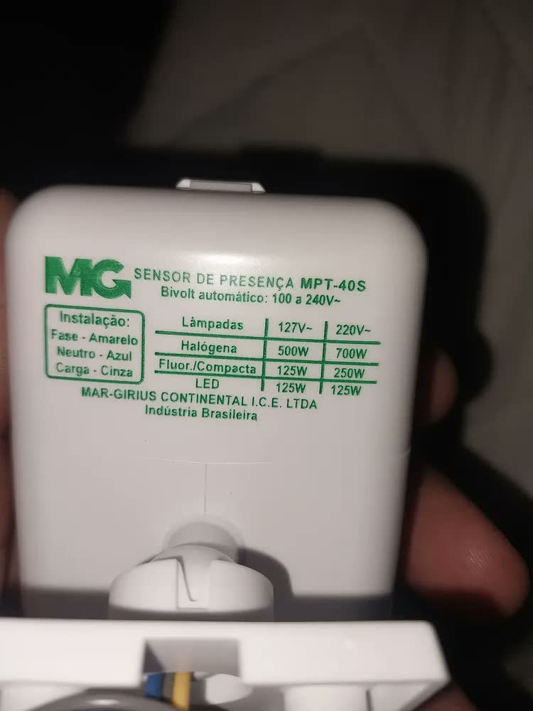 foto de Sensor de Presença Teto 360° MarGirius Bivolt - Detecção de Movimento