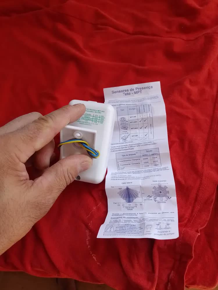 foto de Sensor de Presença Teto 360° 8m MarGirius MPT-40S Branco Bivolt
