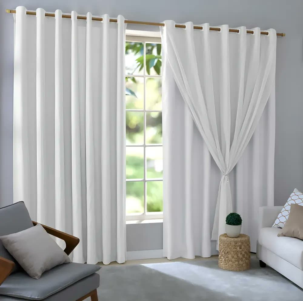 Cortina Blackout Blecaute C/ Voil 1,80 X 2,80 Quarto