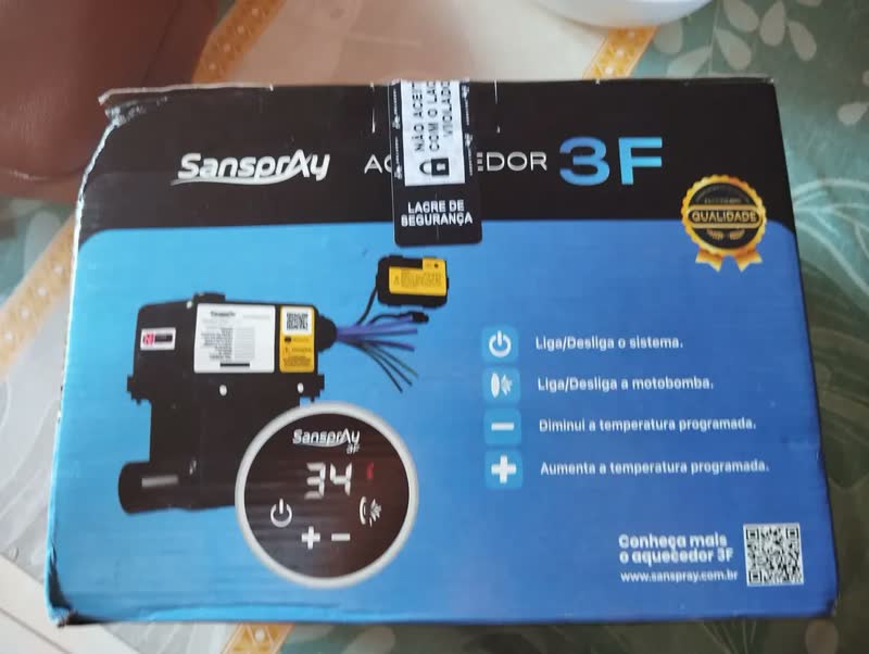 foto de Aquecedor Bojo Sanspray Banheira Hidro Spa 5000W 220V 3F 4F Sem Painel Preto