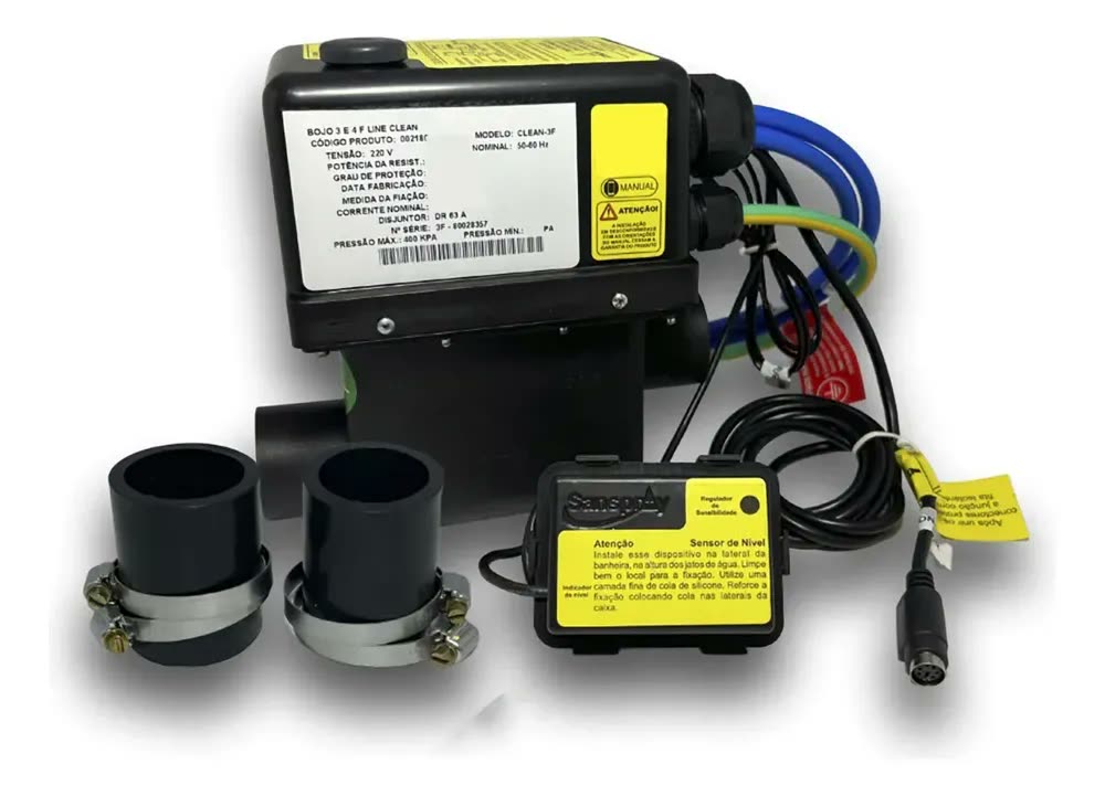 Aquecedor Bojo Sanspray Banheira Hidro Spa 5000W 220V 3F 4F Sem Painel Preto