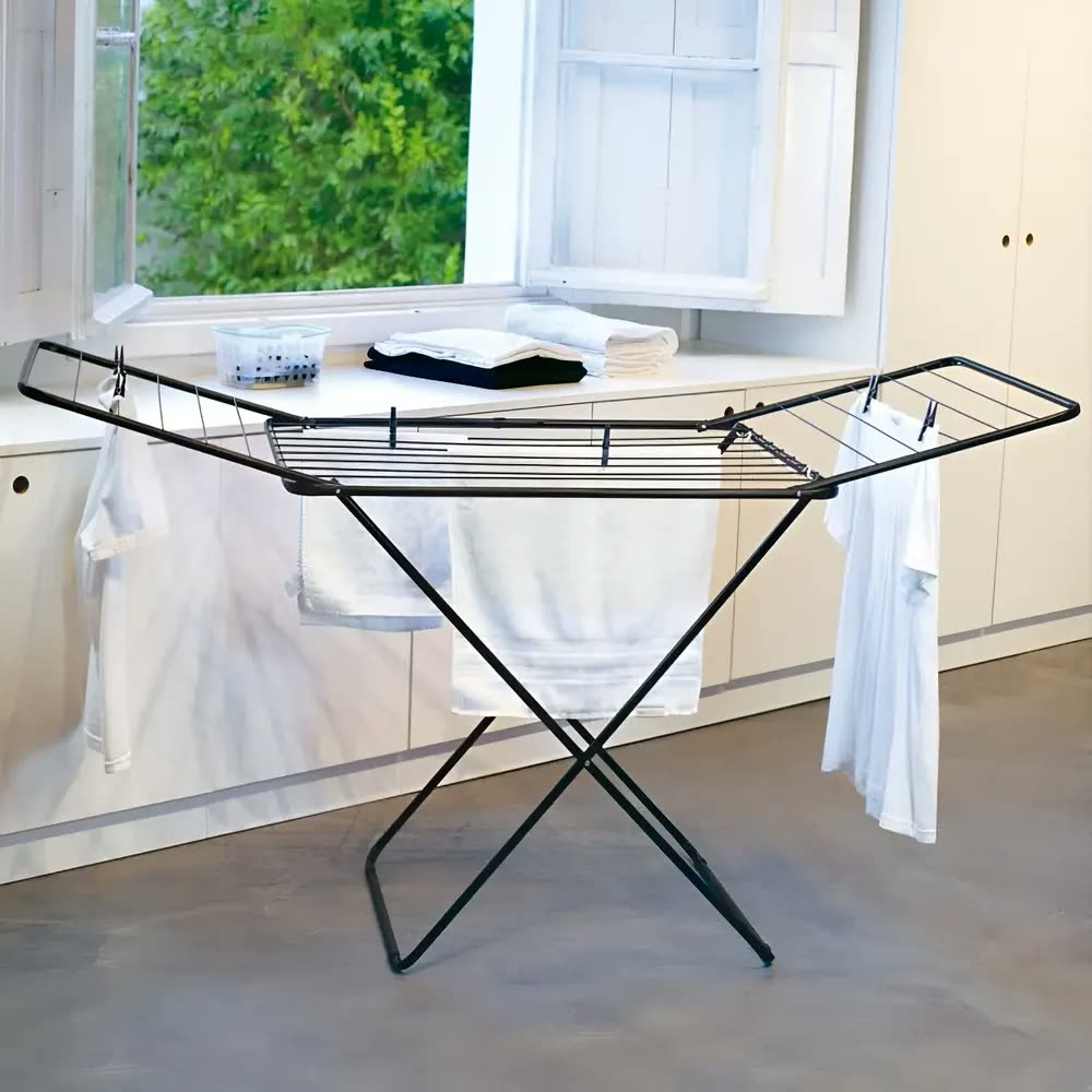 Varal De Chão Grande Big Gigante Maxi 174 Cm Mor Cor Preto